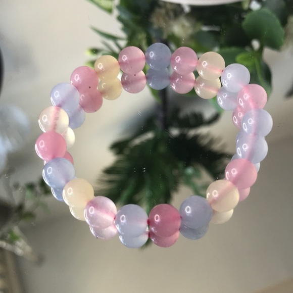 BEAUTIFUL HIGH QUALITY MORGANITE CRYSTAL STONE BRACELET - Picture 3 of 4